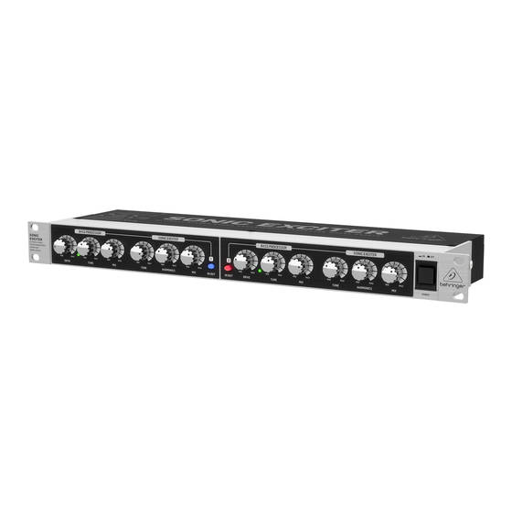 Behringer SONIC EXCITER SX3040 Quick Start Manual