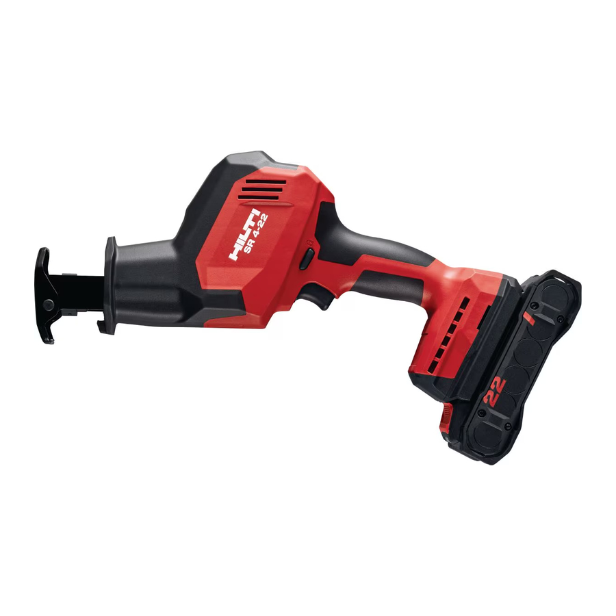 HILTI Nuron SR 4-22 - One-Handed Reciprocating Saw Manual