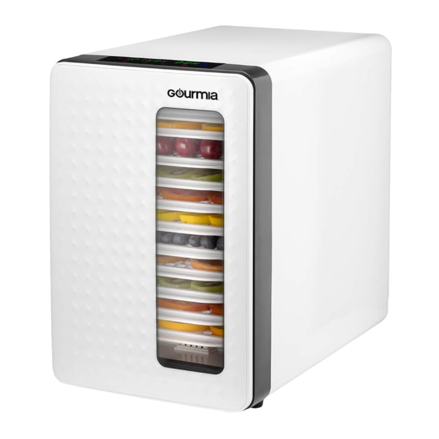 Gourmia GFD1750, GFD1850 - Cut + Dry Dehydrator Manual