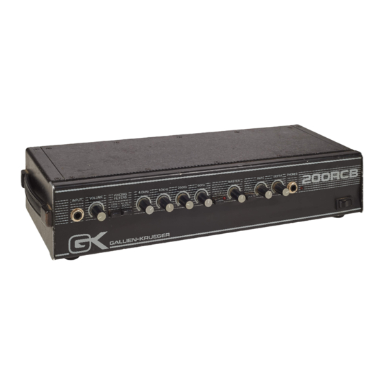 Gallien-Krueger 200RCB Service Manual