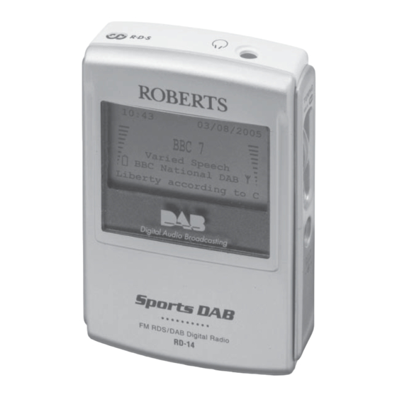 Roberts FM RDS/DAB Digital Personal Radio RD14 User Manual