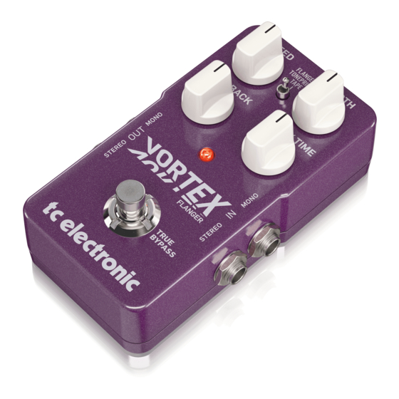 TC Electronic VORTEX FLANGER Quick Start Manual