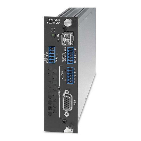 Extron electronics PowerCage FOX 4G Rx DVI Manuals
