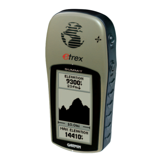 Garmin eTrex Summit Owner's Manual And Reference Manual