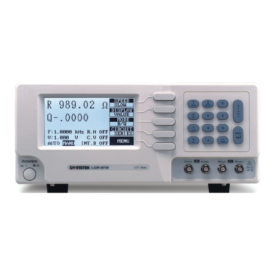 User Manuals: GW Instek LCR-816 Precision LCR Meter