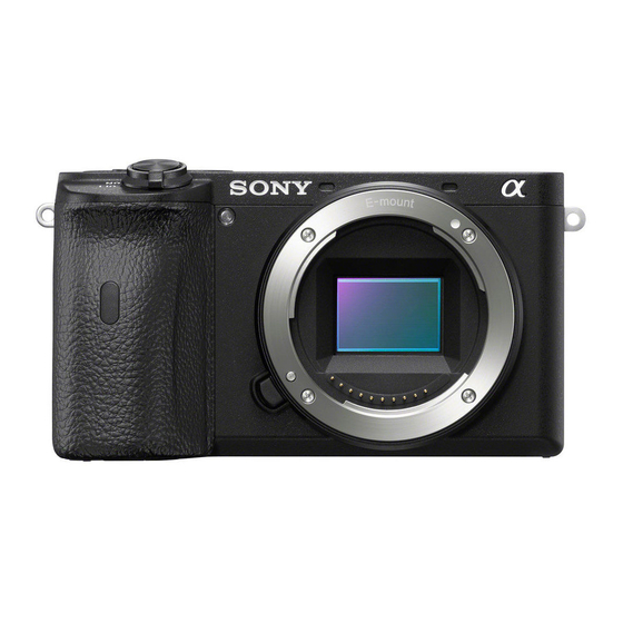 Sony a6600 Startup Manual