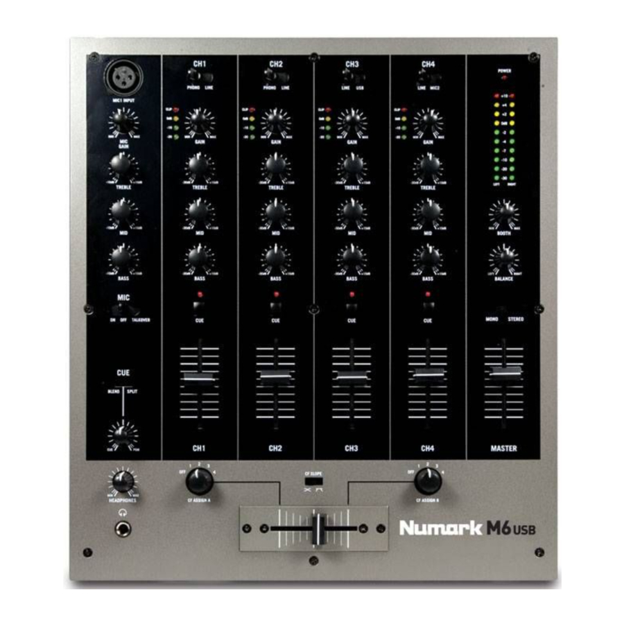 Numark M6 USB - 4-Channel USB DJ Mixer Manual