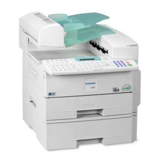 Gestetner F104 Settings Manual
