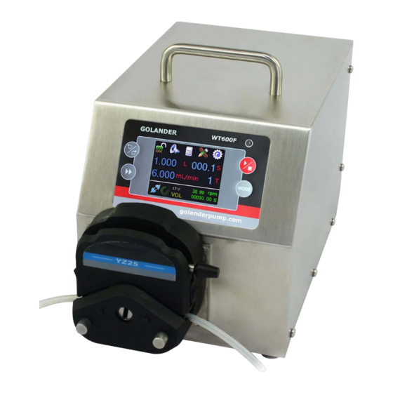 Golander pump BT100F Operating Manual