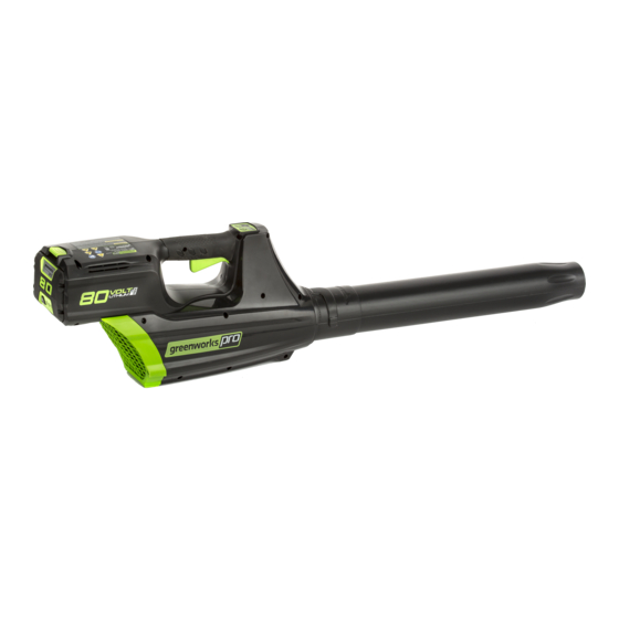 GreenWorks GBL80300 Cordless Leaf Blower Manuals