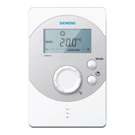 Siemens QAW910 Mounting Instructions