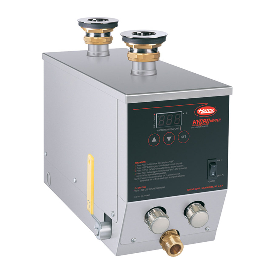 Hatco HYDRO-HEATER FR2-6 Installation And Operating Manual