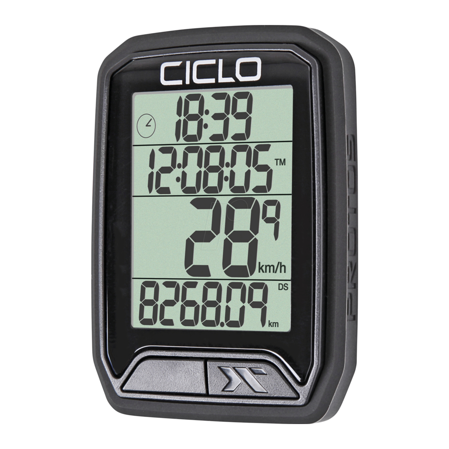 Ciclo PROTOS 213 - Bike Computer Manual