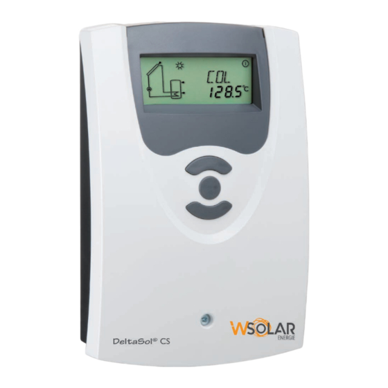 WSOLAR ENERGIE DeltaSol CS Installation, Operation, Functions And Options, Troubleshooting