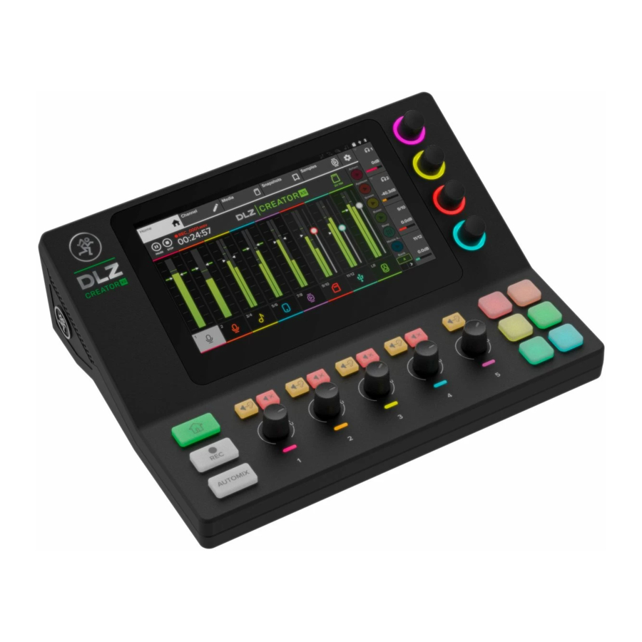 Mackie DLZ Creator XS - DIGITAL MIXER Manual