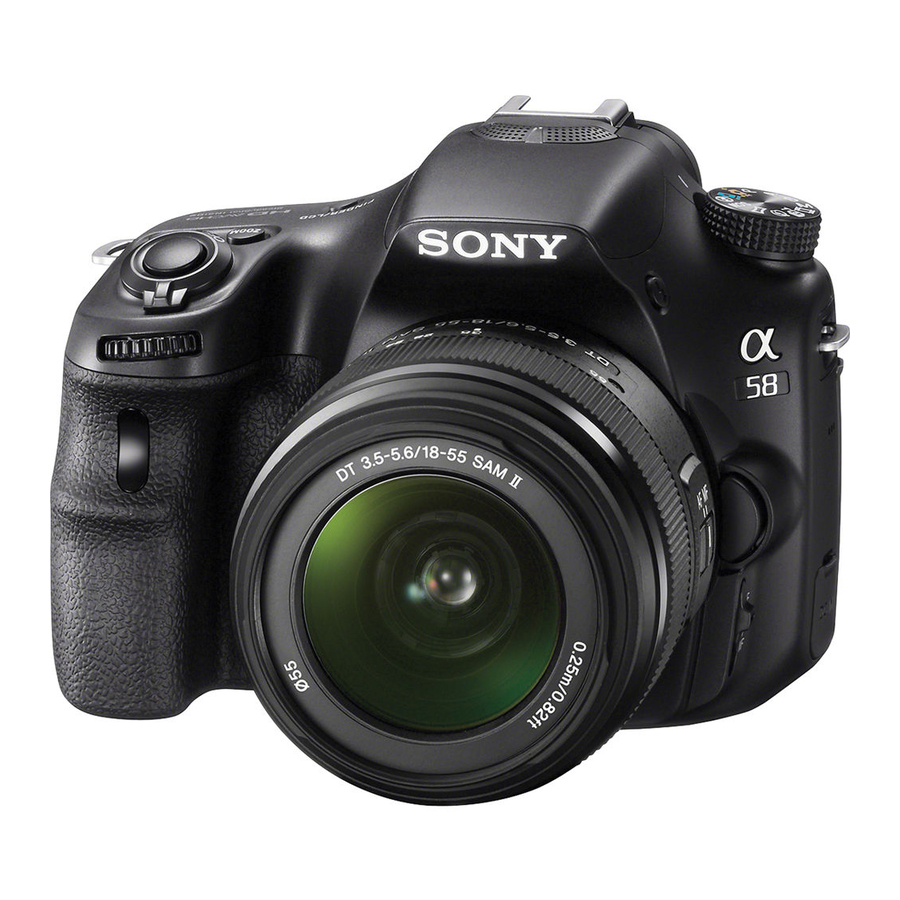 Sony α SLT-A58 Instruction Manual