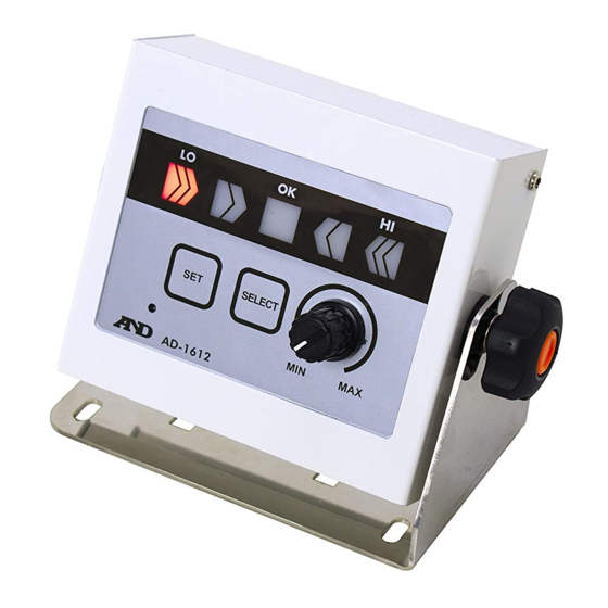 A&D AD-1612 Instruction Manual