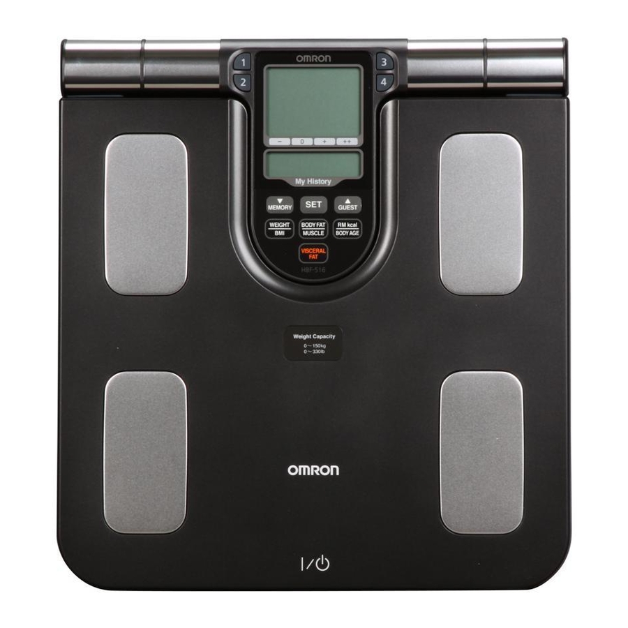Omron FULL BODY SENSOR BODY COMPOSITION MONITOR AND SCALE HBF-516 Instruction Manual
