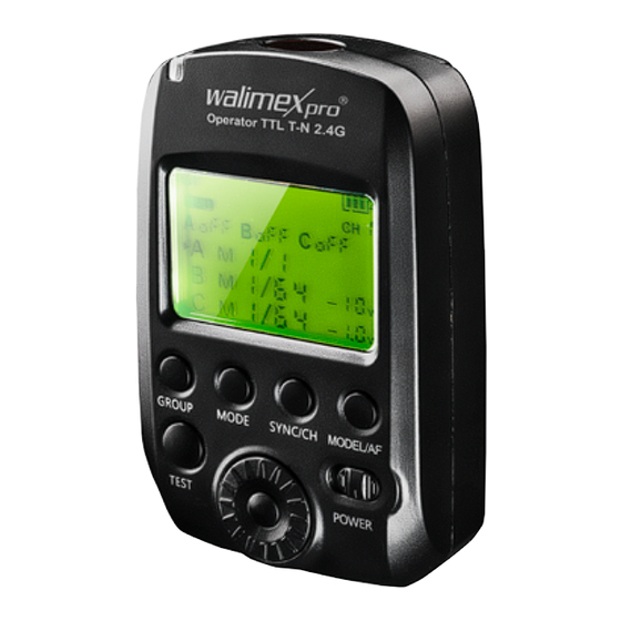 Walimex Pro Operator TTL T-N Instruction Manual