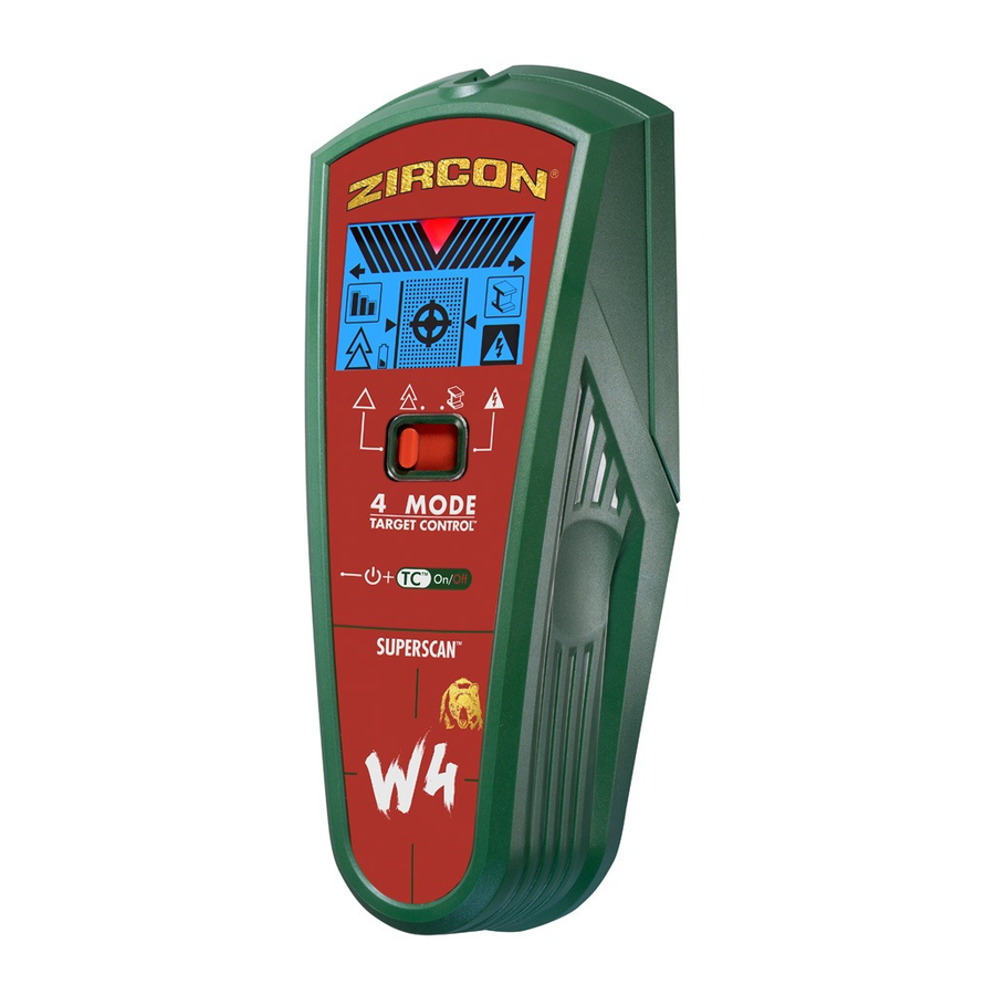 Zircon SuperScan W4 - Stud Finder Manual