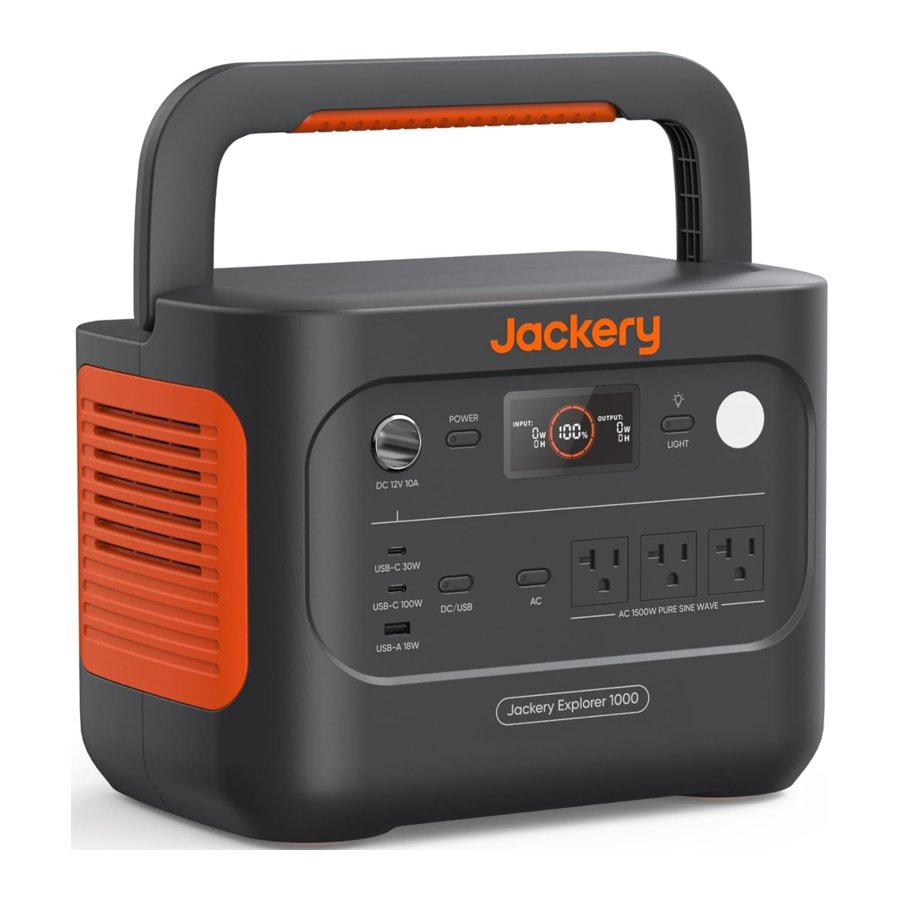Jackery Explorer 1000 (JE-1000D) - Power Station Manual