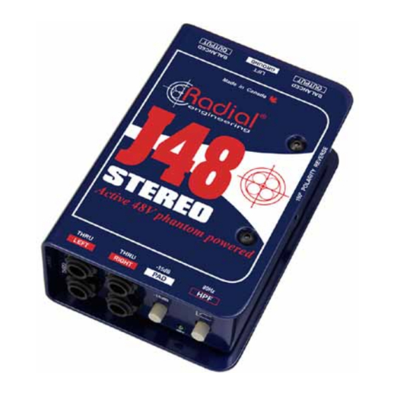 Radial Engineering J48 stereo Manuals