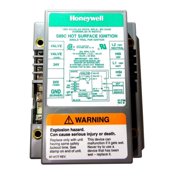 Honeywell S89C Manual