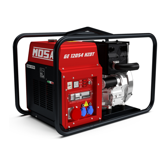 Mosa GE 12054 HZDT Use And Maintenance Manual