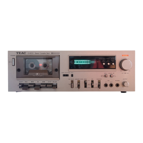 Teac CX-400 Stereo Cassette Deck Manuals