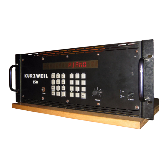 Kurzweil K150 - PROGRAMMERS MODEL REV A Hardware Manual