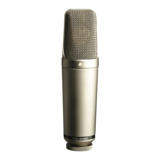RODE Microphones NT1000 Instruction Manual