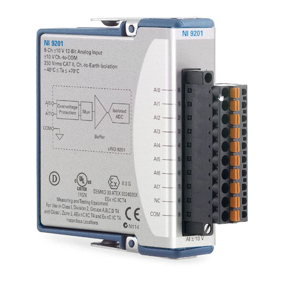 National Instruments NI USB-9201 User Manual And Specifications