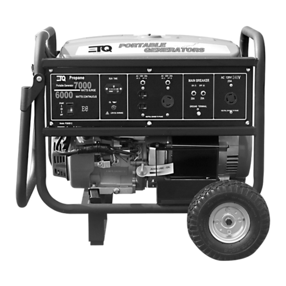 ETQ Liquid Propane Portable Generator Operation Manual