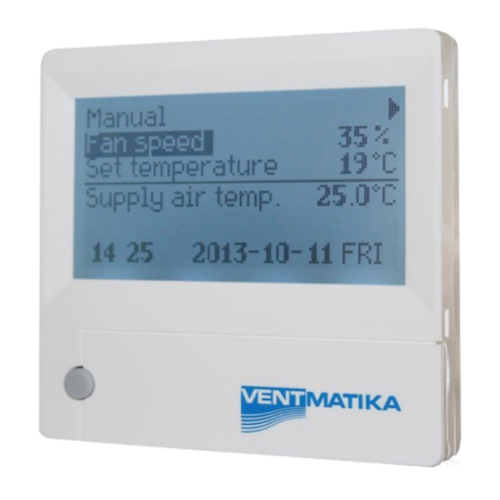 Ventmatika RCW Control Panel Manuals