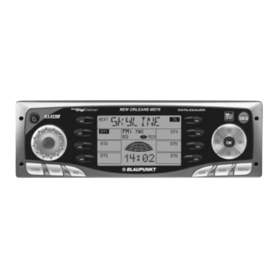 Blaupunkt New Orleans MD70 Installation Instructions Manual