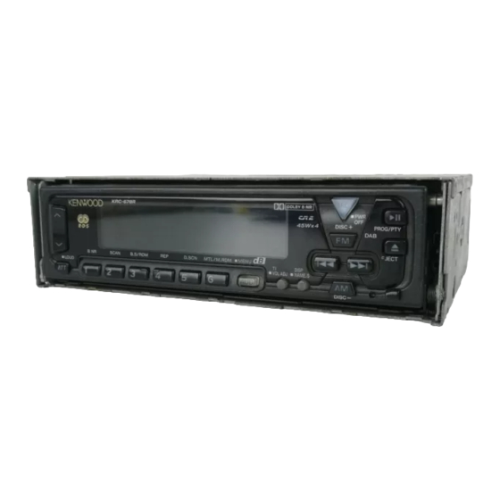 User Manuals: Kenwood KRC-608 Car Cassette Receiver