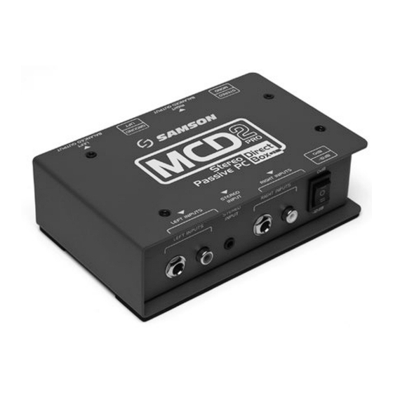 Samson MCD2Pro Quick Start Manual