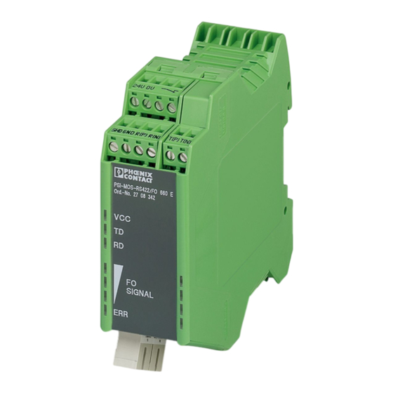 Phoenix Contact PSI-MOS-RS422/FO1300 E Installation Notes For Electricians