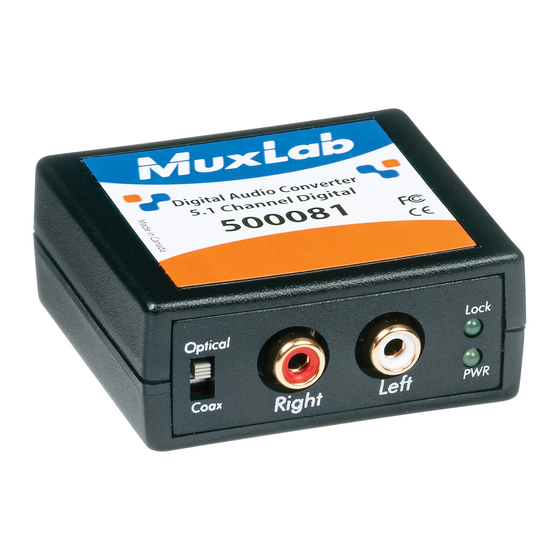 MuxLab 500081 Quick Installation Manual