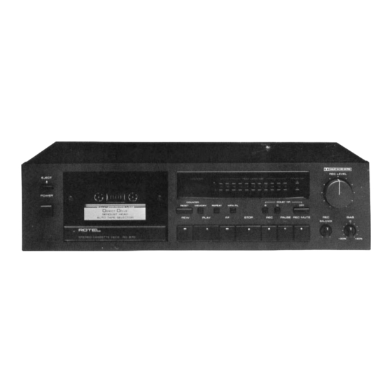 Rotel RD-870 Owner's Manual