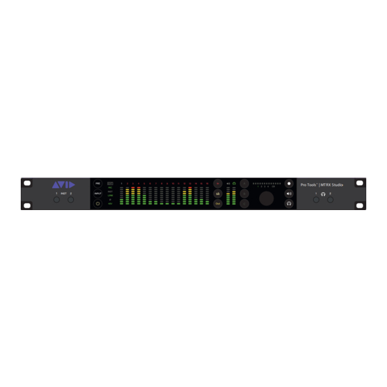 Avid Technology Pro Tools MTRX Studio Installation Manual
