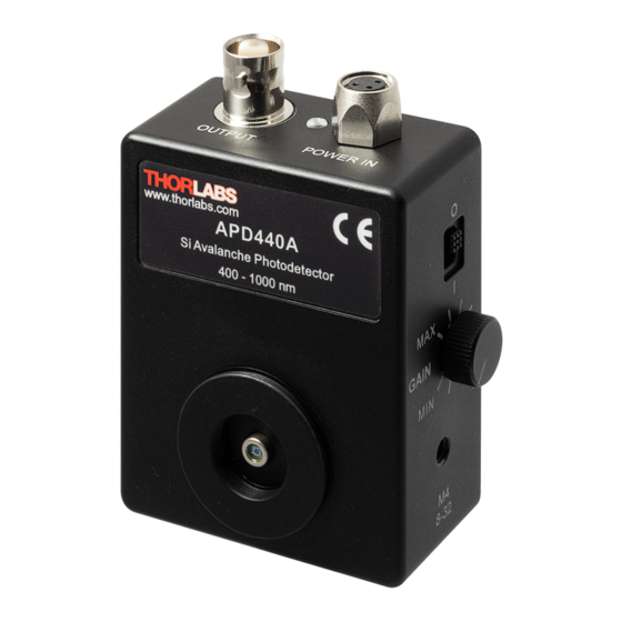THORLABS APD440A Operation Manual