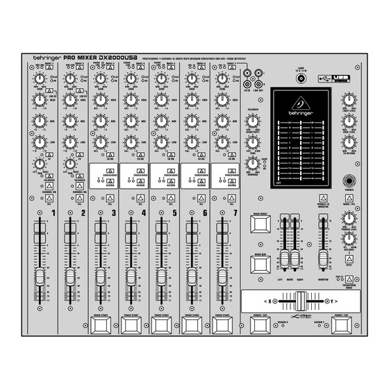 Behringer PRO MIXER DX2000USB Quick Start Manual