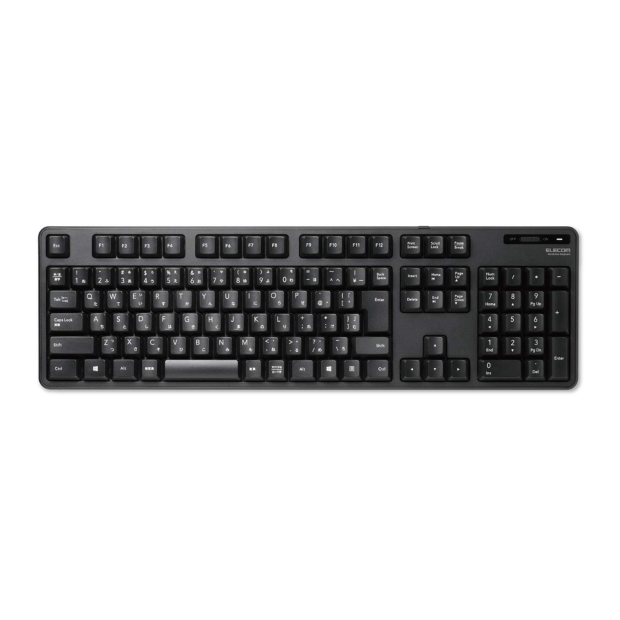 Elecom TK-FDM106/M-TKFDM106/ELECOM01B - Wireless Keyboard And Mouse Combo Manual