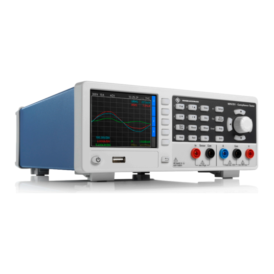 Rohde & Schwarz R&S NPA Series User Manual