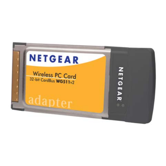 Netgear WG511NA - Wireless G Pc Card Manuals