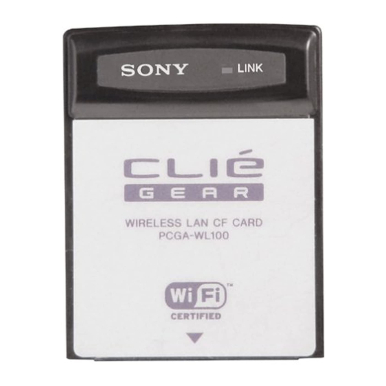 Sony Clie Gear PEGA-WL100 Manuals