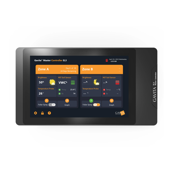 Gavita Master Controller EL3 Instructions Manual