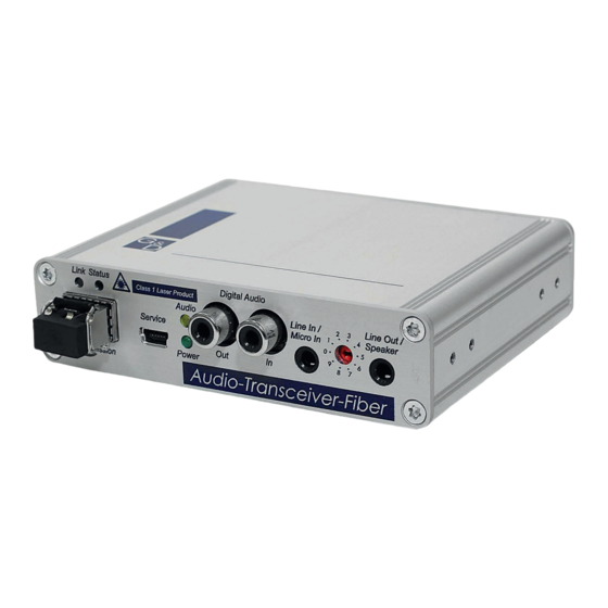 User Manuals: G&D Audio-Transceiver-Fiber Series Fiber