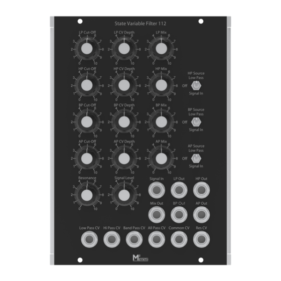 M2SYNTH SV VCF 112 Assembly Instructions